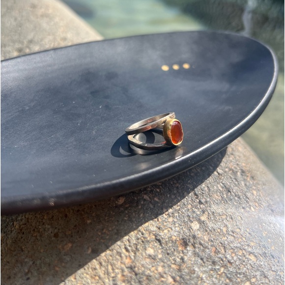 💎100% GENUINE Carnelian GEM. 💯 Sterling Silver and gold ring. Truly A DAZZLER! 6 - Picture 9 of 9